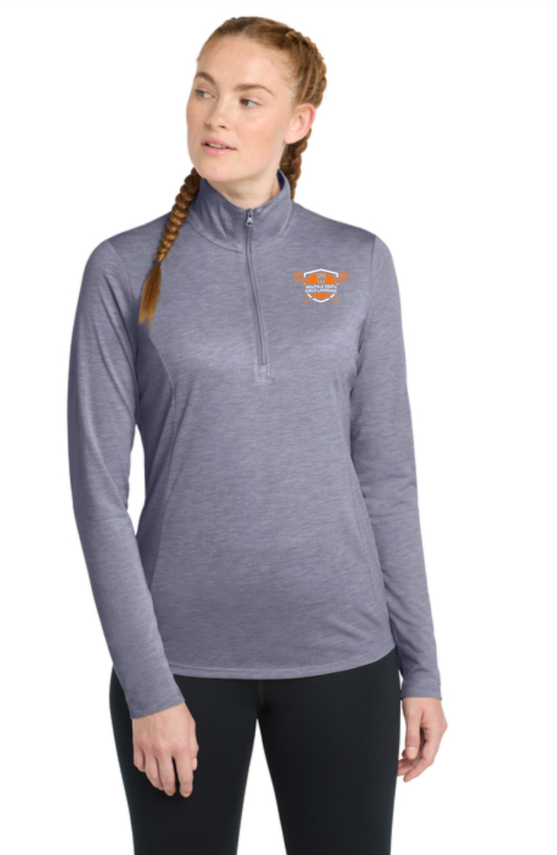 Walpole Girls Youth Lacrosse - WOMEN'S Triblend Wicking 1/4 Zip-Pullover (LST407)