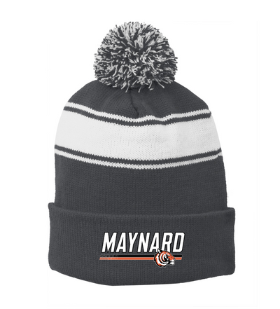Gorro de lacrosse juvenil para niñas Walpole con pompón a rayas (STC28) 