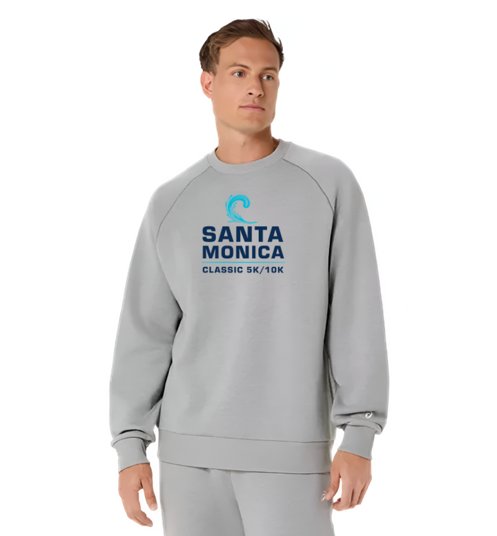 Santa Monica Classic 5K/10K 2026 - ASICS Unisex Fleece Crewneck Sweatshirt Grey Heather (2031F469) (SMC-01)