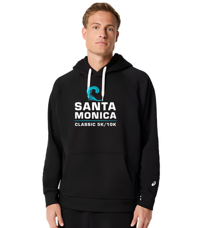Santa Monica Classic 5K/10K 2026 - ASICS Unisex Fleece Relaxed Pullover Hoodie Black (2031F470) (SMC-02)