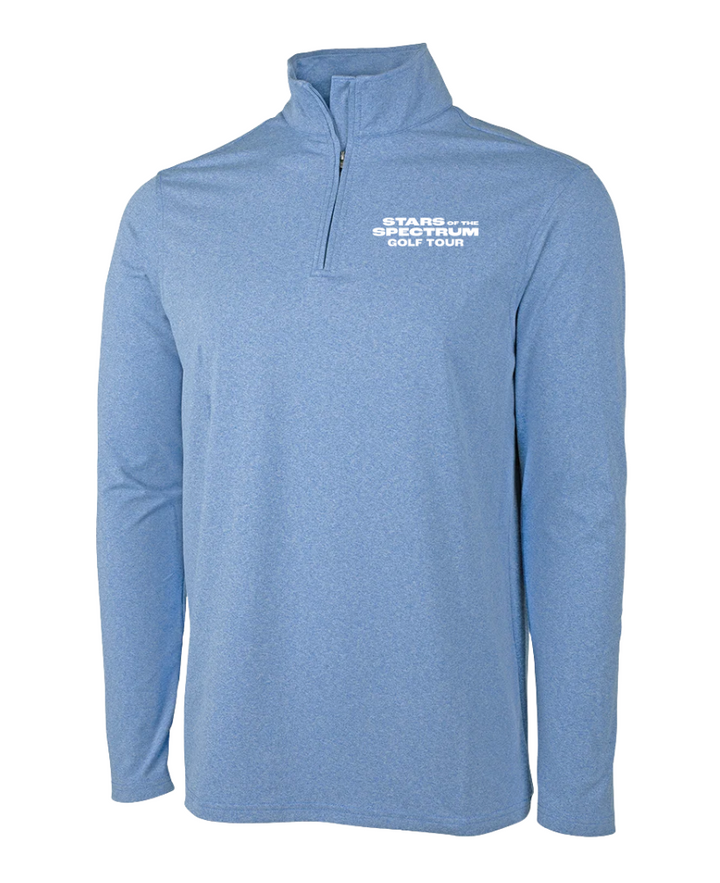 Doug Flutie Jr. Foundation - Charles River Men's Heather Stretch Eco-Logic Quarter Zip (9468)