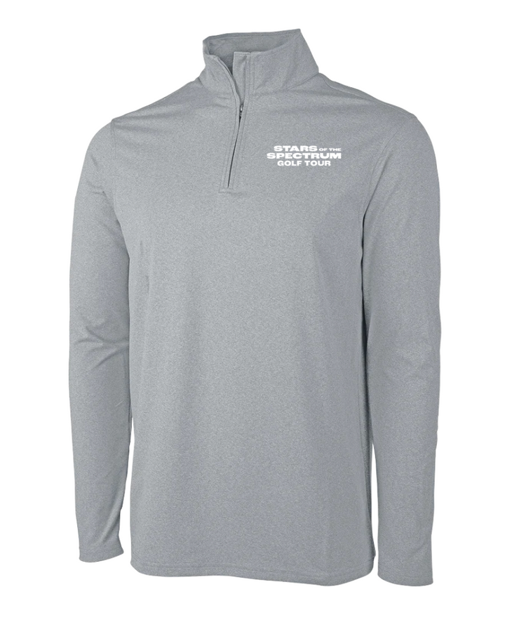 Doug Flutie Jr. Foundation - Charles River Men's Heather Stretch Eco-Logic Quarter Zip (9468)