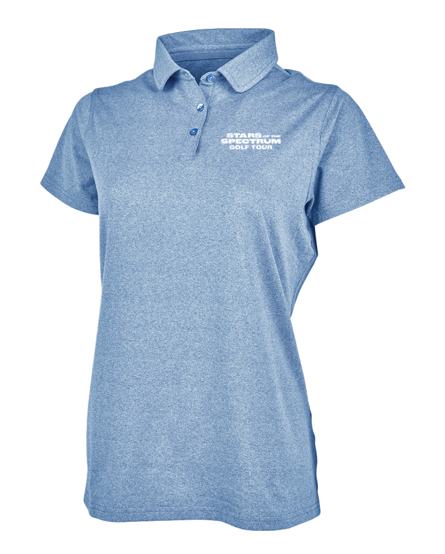 Polo elástico ecológico jaspeado para mujer de Walpole Youth Basketball (2318)