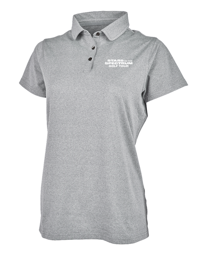 Polo elástico ecológico jaspeado para mujer de Walpole Youth Basketball (2318)