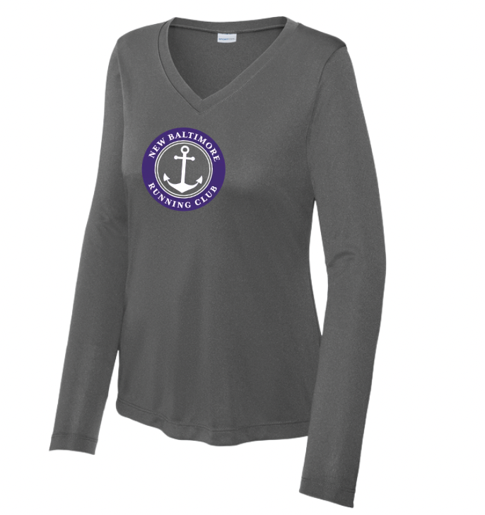 New Baltimore Run Club - Women's Long Sleeve Performance V-Neck T-Shirt (LST353LS)