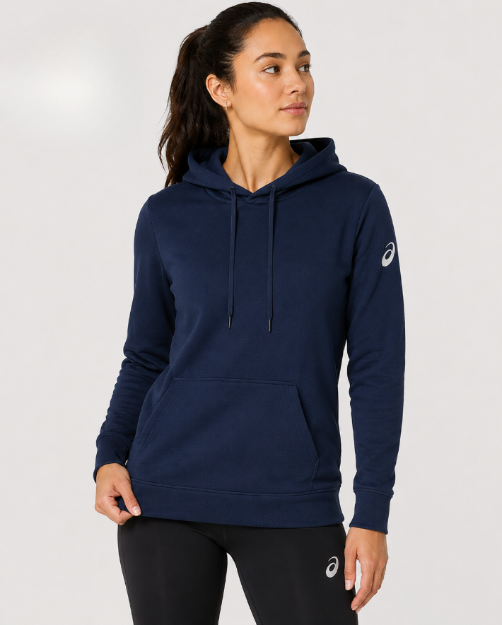 ASICS Women's French Terry Pullover Hoodie Navy (2031A617-051)