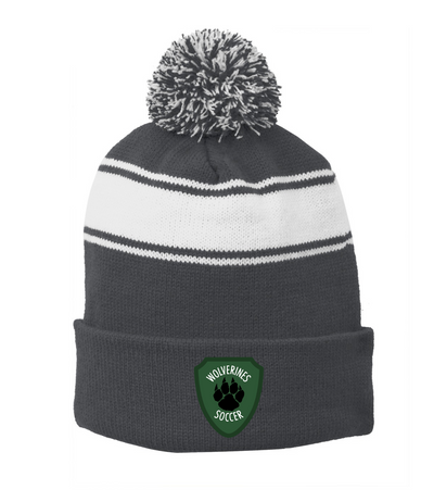 Westwood Girls Soccer - Stripe Pom Pom Beanie (STC28)