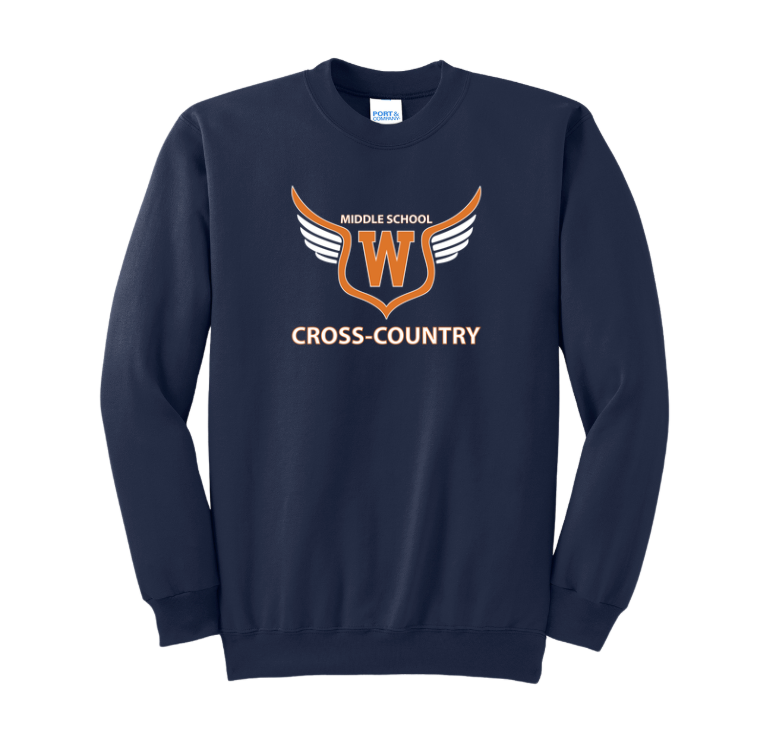 Sudadera unisex de cuello redondo para adultos de Walpole Middle School Cross Country (PC90)