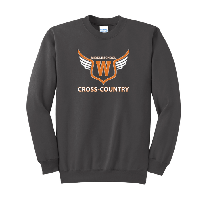 Sudadera unisex de cuello redondo para adultos de Walpole Middle School Cross Country (PC90)
