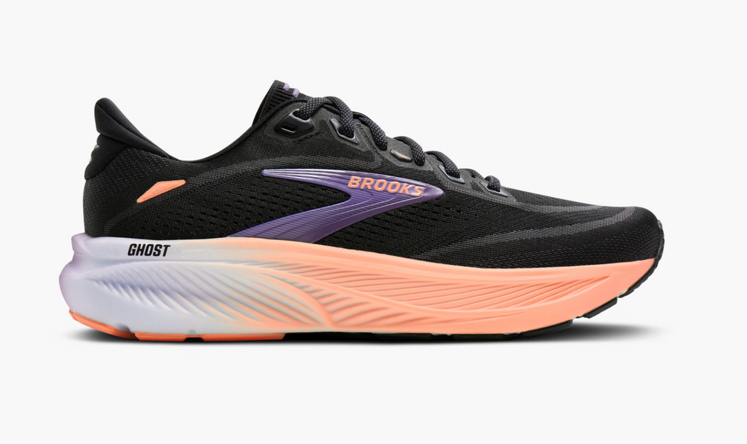 Brooks Women's Ghost 18 - Black/Mulled Grape/Peach