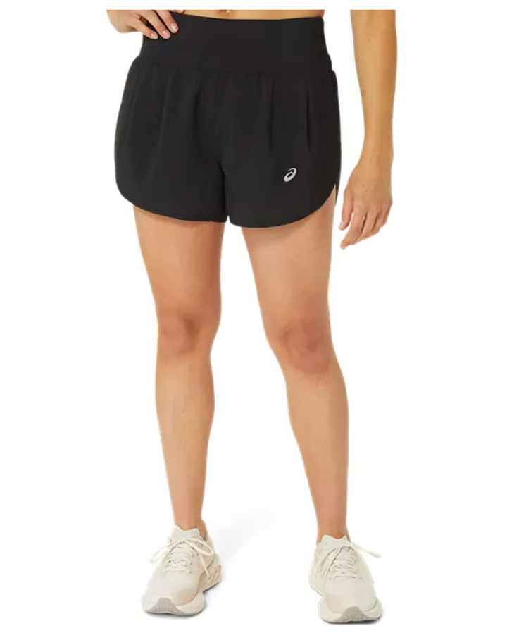 Pantalón corto de carretera de 3,5" de Asics Performance para mujer, color negro (2012C965-600)