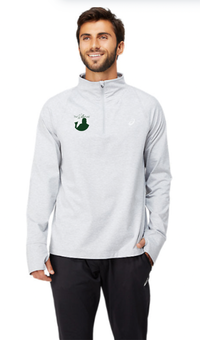 Asics Thermopolis Quarter Zip para hombre - Gris jaspeado claro (2011C011-021)