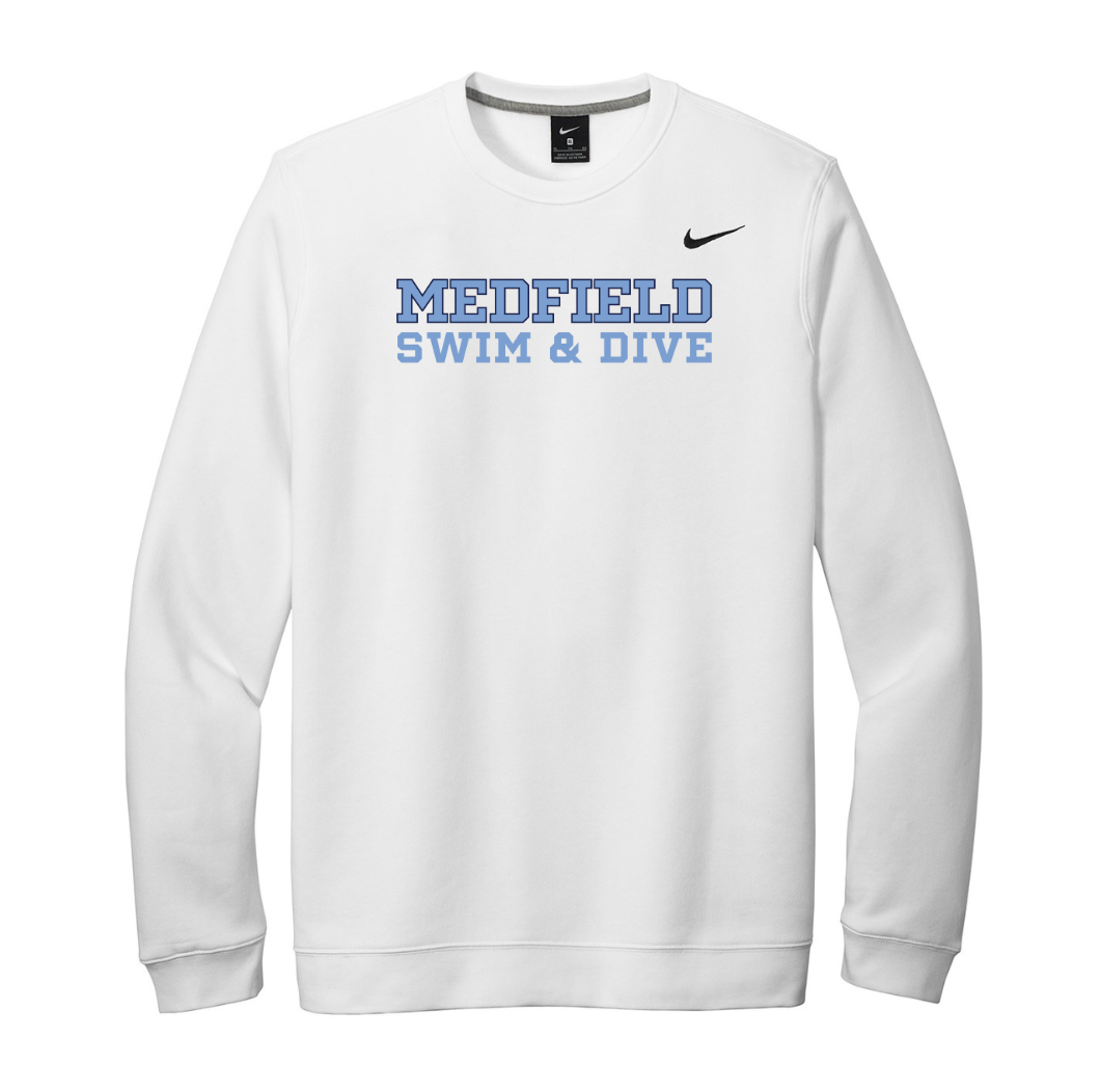 Medfield Swim & Dive - Unisex Adult Nike Club Fleece Crew (CJ1614)