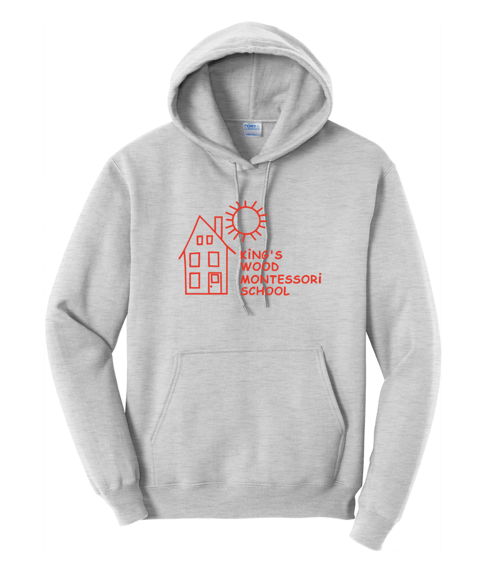 King's Wood Montessori - Adult Fleece Pullover Hooded Sweatshirt (PC78H)