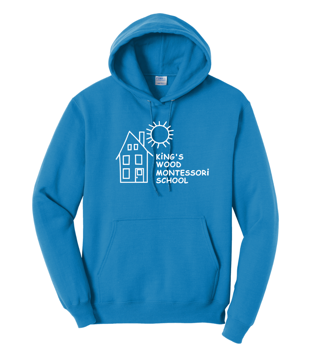 King's Wood Montessori - Adult Fleece Pullover Hooded Sweatshirt (PC78H)