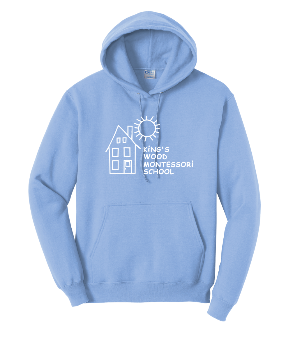 King's Wood Montessori - Adult Fleece Pullover Hooded Sweatshirt (PC78H)