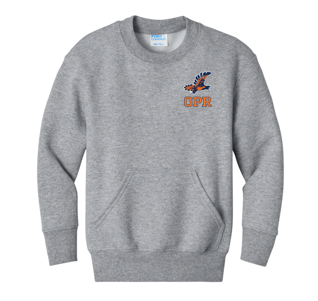 Old Post Road - Youth Core Fleece Crewneck Pocket Sweatshirt - PC78YPKT