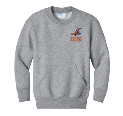 Sudadera juvenil de polar con cuello redondo y bolsillo Port & Co™ de Old Post Road - PC78YPKT