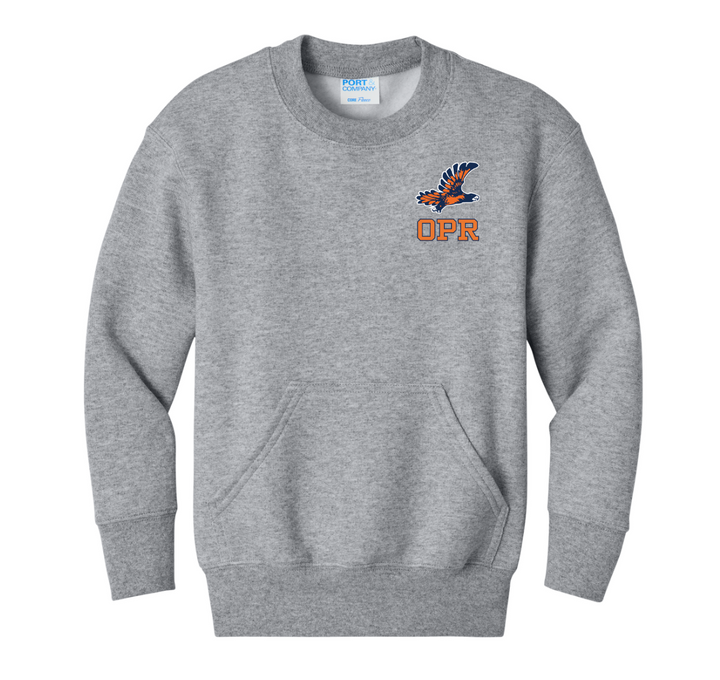 Old Post Road - Youth Core Fleece Crewneck Pocket Sweatshirt - PC78YPKT