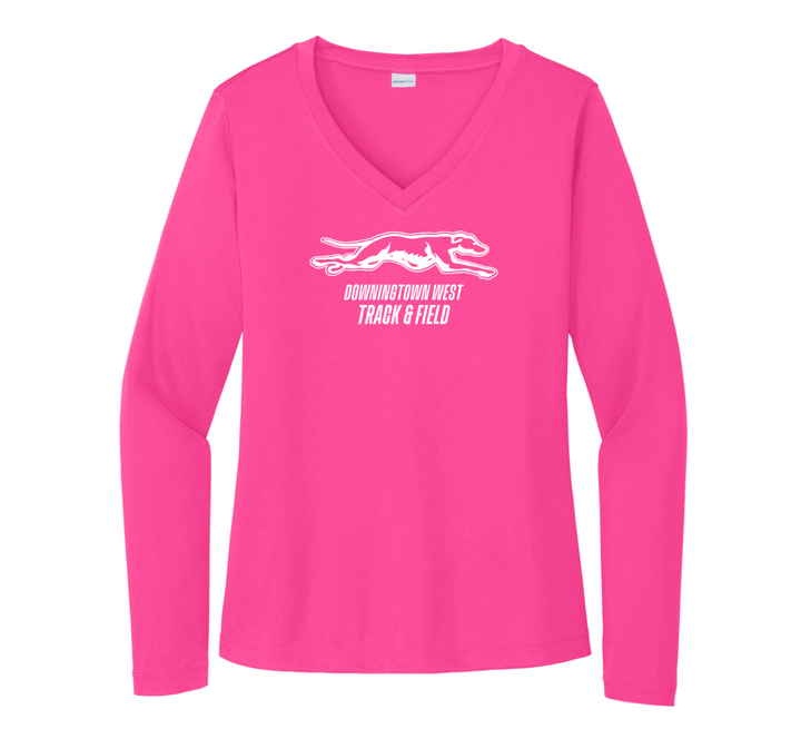 Downingtown West XC and T&F - Women's Long Sleeve Performance V-Neck Tee (LST353LS)
