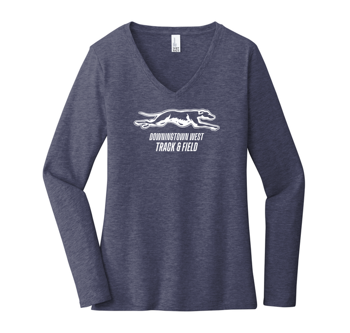 Downingtown West XC and T&F - Women's Long Sleeve V-Neck Tee (DT6201)