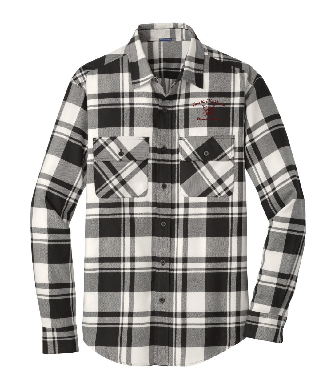 Escuela Primaria Rose L. MacDonald - Camisa de franela a cuadros para hombre (W668)