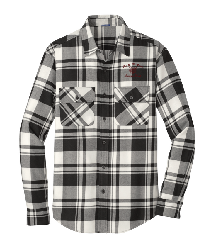 Escuela Primaria Rose L. MacDonald - Camisa de franela a cuadros para hombre (W668)