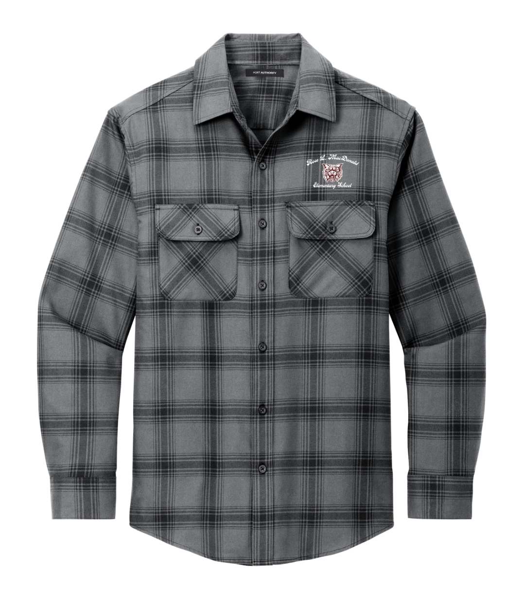 Escuela Primaria Rose L. MacDonald - Camisa de franela a cuadros para hombre (W668)