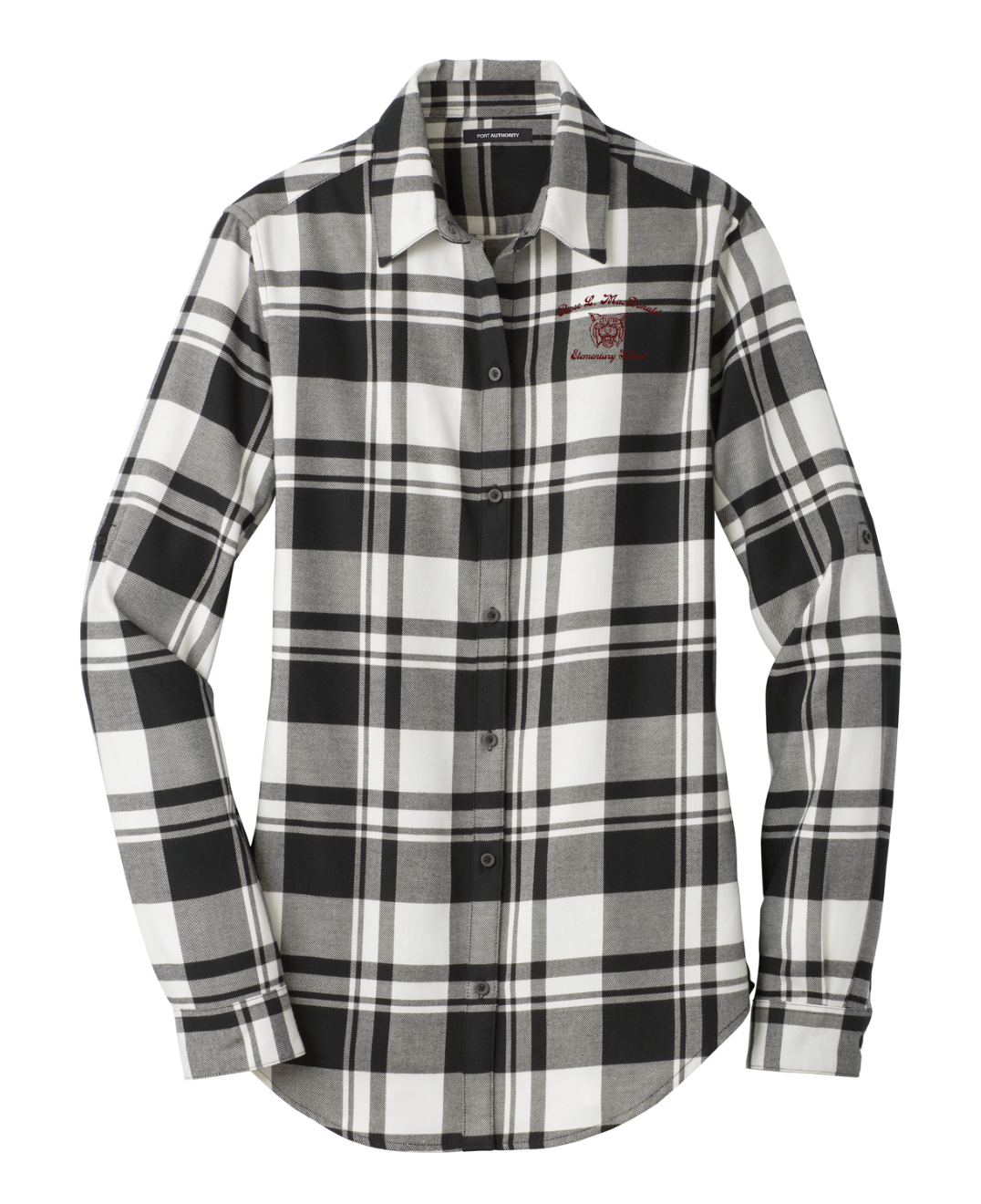 Escuela Primaria Rose L. MacDonald - Camisa de franela a cuadros para mujer (LW668)