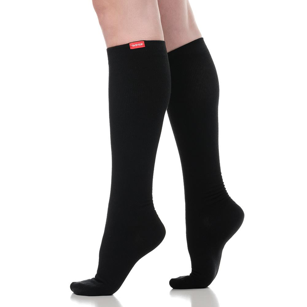 Solid Black (Cotton Compression Socks)