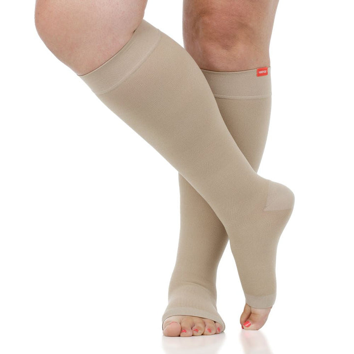 20-30 mmHg: Solid (Open Toe - Moisture-wick Nylon Compression Socks)