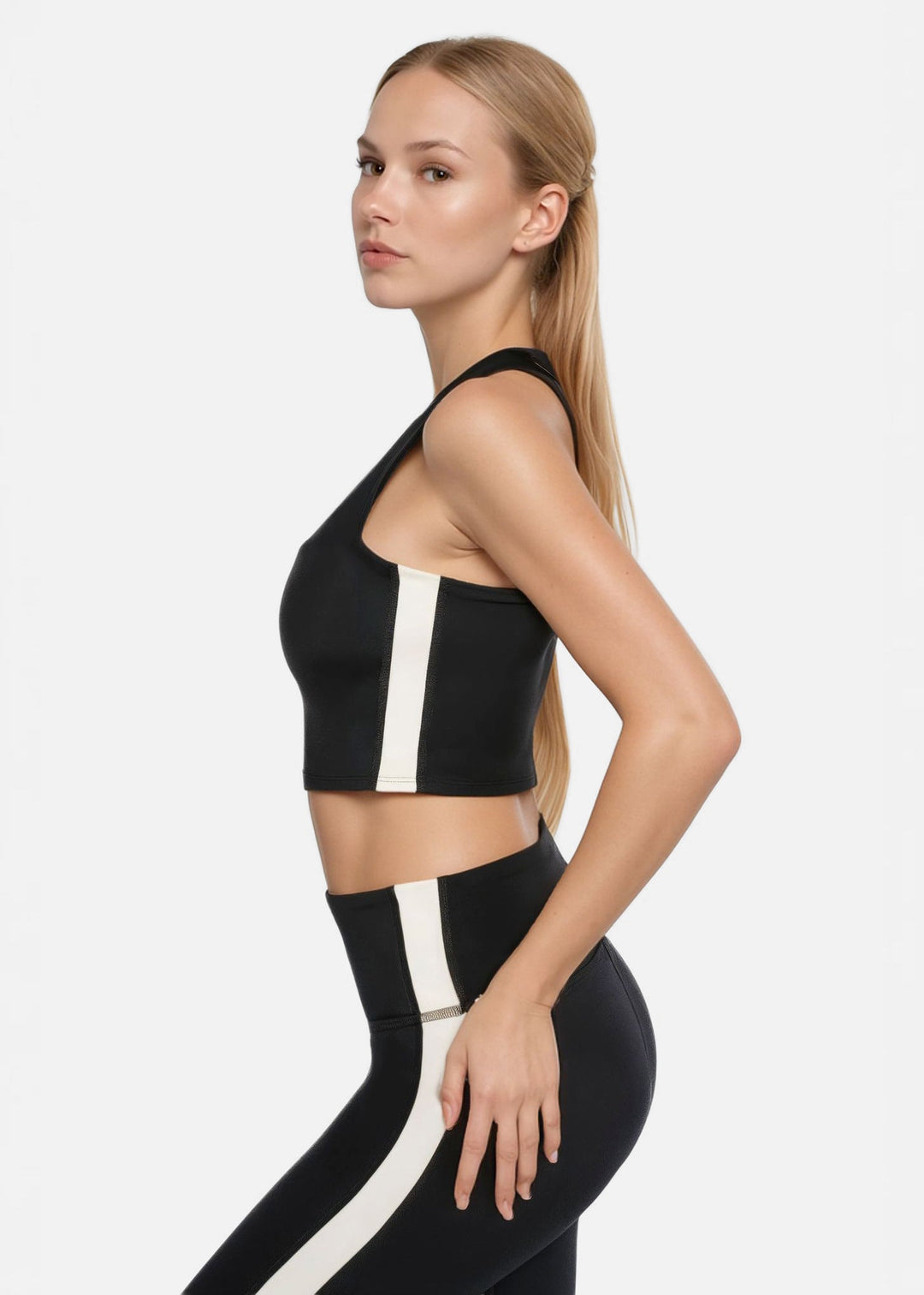 Side Split Crop Top – Four-Way Stretch, Made in USA