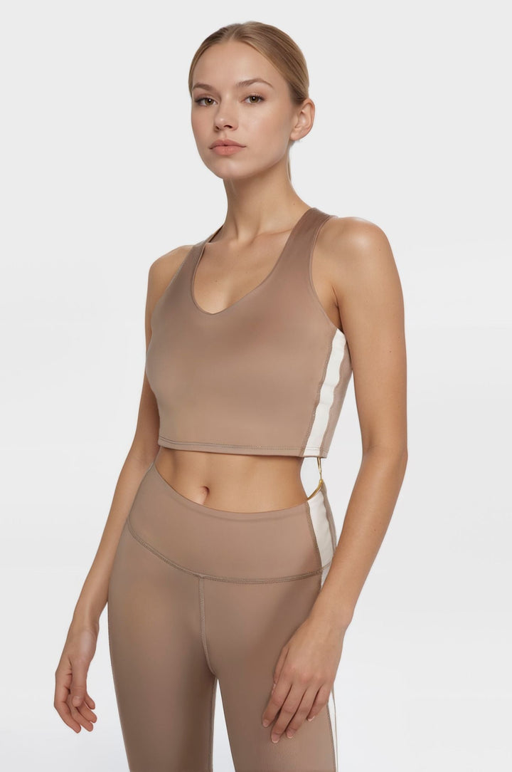 Side Split Crop Top – Four-Way Stretch, Made in USA