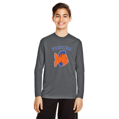 Escuela Primaria Fisher - Camiseta de manga larga de rendimiento YOUTH Zone (YST350LS)