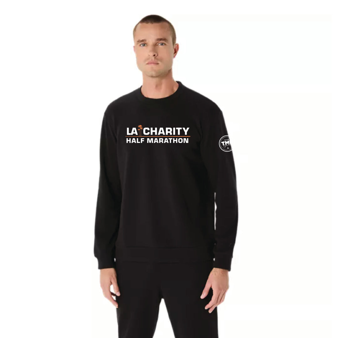 Team TMF / LA Charity Half Marathon - ASICS Unisex Sweat Crew Neck Top Performance Black (2031E908) (LA26-21, TMF-06)