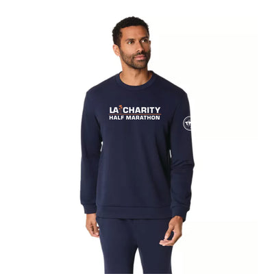 Media Maratón Benéfica del Equipo TMF / Los Ángeles - Sudadera unisex de cuello redondo ASICS, color medianoche (2031E908) (LA26-21, TMF-06)