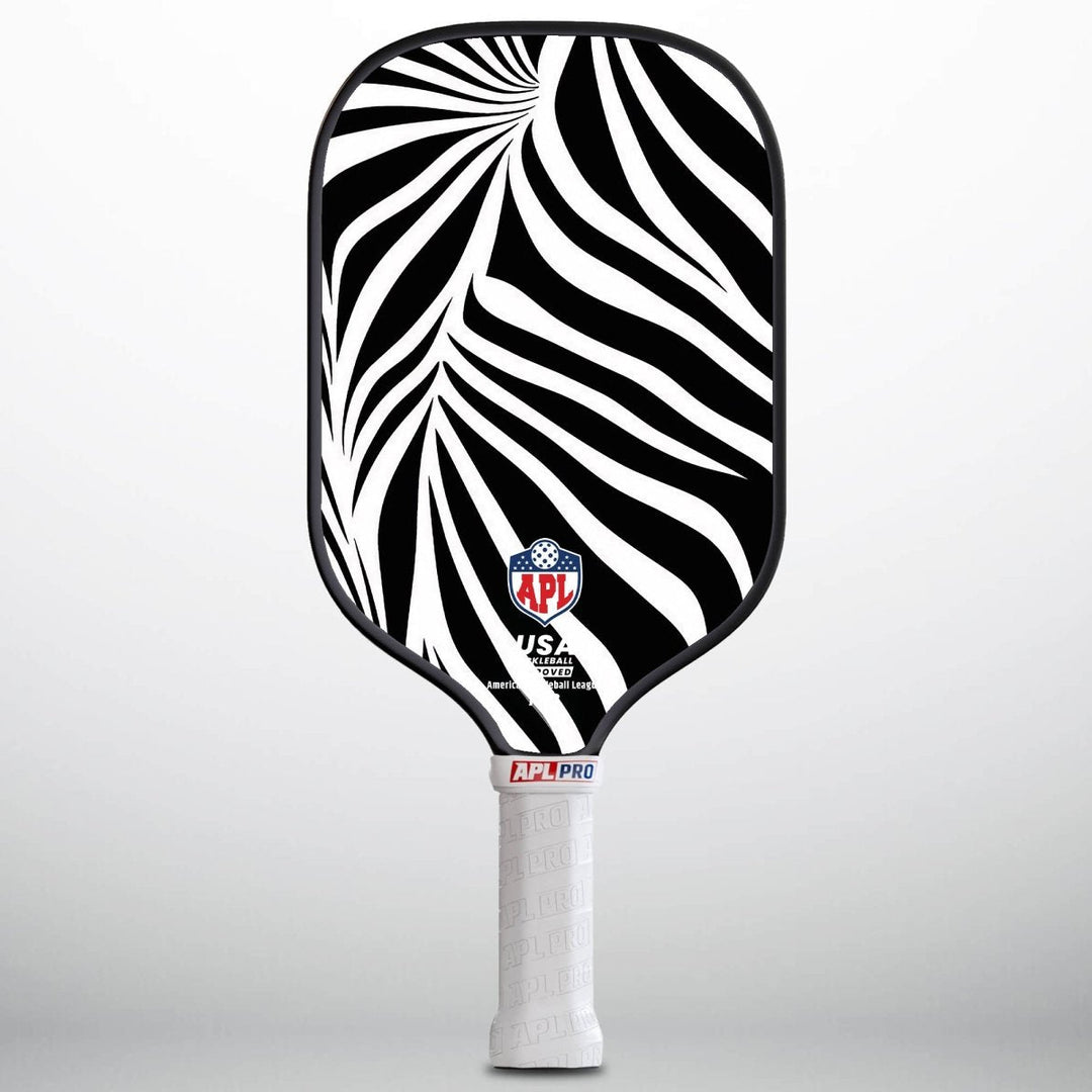 APL - White Black Patterns Pickleball Paddle | 16mm Carbon Fiber | Best Pickleball Paddles | American Pickleball League