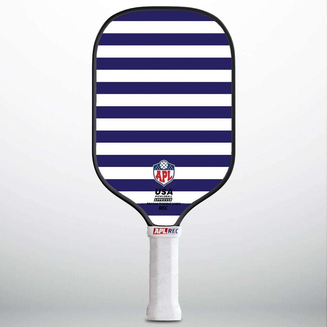 APL - White Blue Lines Pickleball Paddle | 16mm Carbon Fiber | Best Pickleball Paddles | American Pickleball League