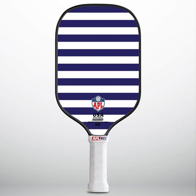 APL - White Blue Lines Pickleball Paddle | 16mm Carbon Fiber | Best Pickleball Paddles | American Pickleball League