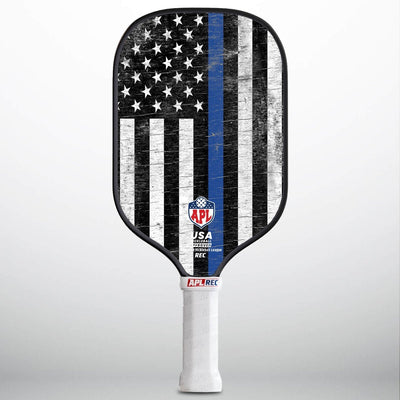 APL - Rustic Blue Line Pickleball Paddle | 16mm Carbon Fiber | Best Pickleball Paddles | American Pickleball League