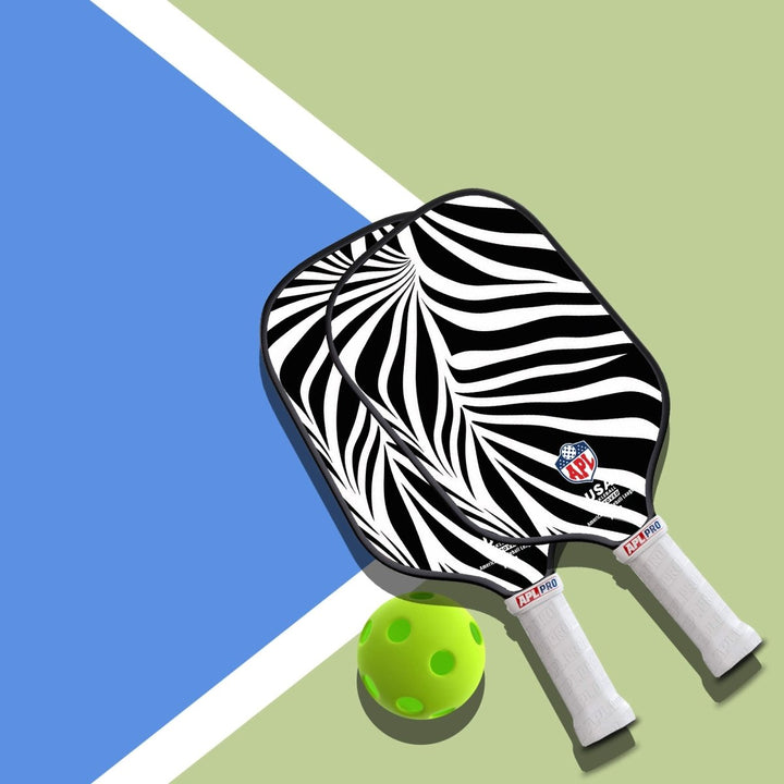 APL - White Black Patterns Pickleball Paddle | 16mm Carbon Fiber | Best Pickleball Paddles | American Pickleball League