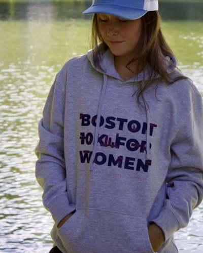 Sudadera con capucha polar para adultos de la Carrera de 10 km de Boston para mujer (DT6100)