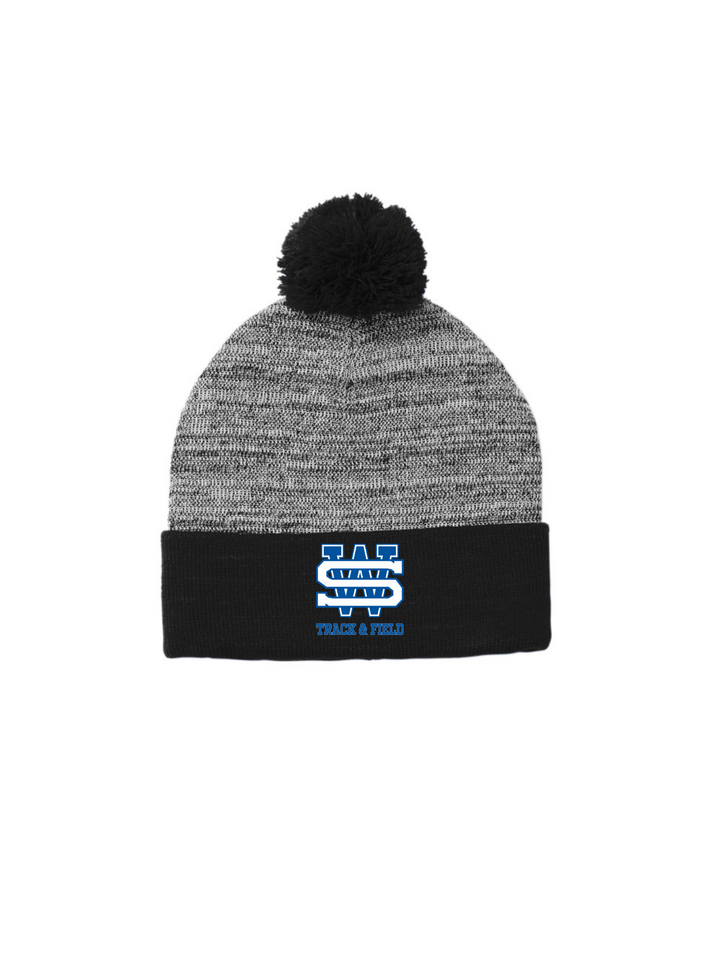 West Springfield Girl's Track & Field - Pompom Beanie Hat (STC41)