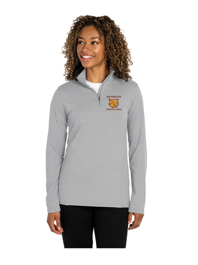 Weymouth Track &amp; Field - Chaqueta de mujer con cremallera de un cuarto elástica y diseño ecológico jaspeado (5468)