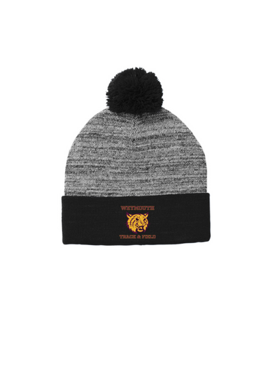 Gorro con pompón de punto jaspeado Sport-Tek ® para pista y campo de Weymouth - STC41