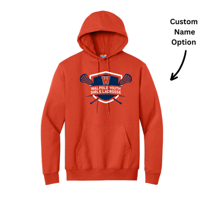 Walpole Youth Girls Lacrosse -UNISEX ADULT Essential Fleece Pullover Hooded Sweatshirt (PC90H)