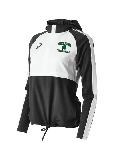 Tienda del equipo Bishop Feehan de atletismo y cross country - Chaqueta deportiva tejida ASICS para mujer (negro/blanco) (2032 A757.9001)