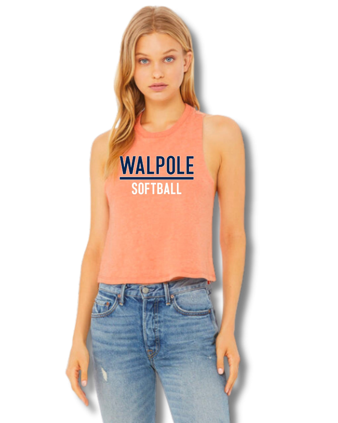 Walpole Softball Bella + Canvas Ladies' Racerback Cropped Tank (6682)