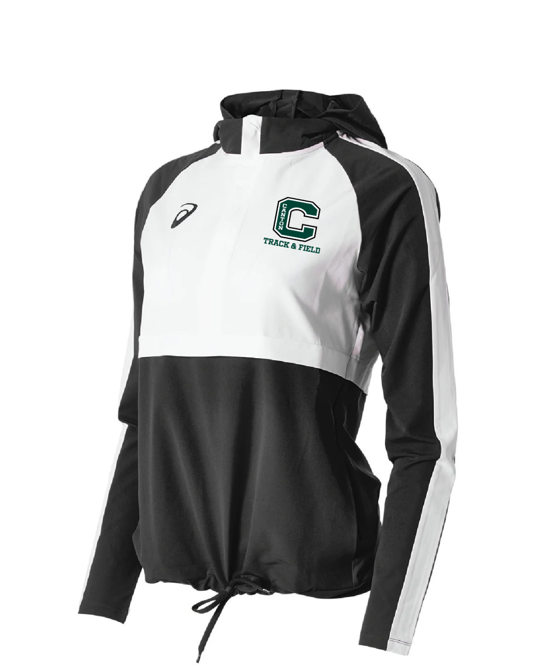 Chaqueta deportiva tejida del equipo femenino de ASICS para atletismo y cross country de Canton (negro/blanco) (2032A757.9001)