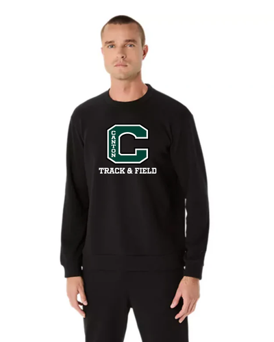 Sudadera de cuello redondo ASICS Canton Track & Field and Cross Country, color negro (2031E908)